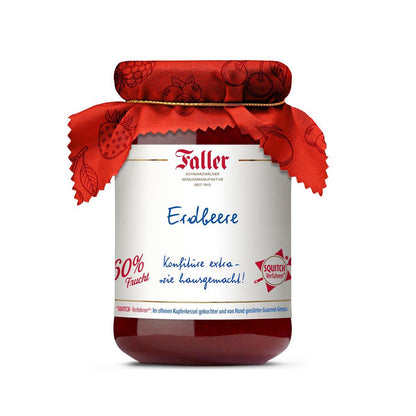 Fruchtaufstriche aus dem Schwarzwald Faller Erdbeer-Konfitüre extra wie hausgemacht! mit 60% Frucht 330 Gramm