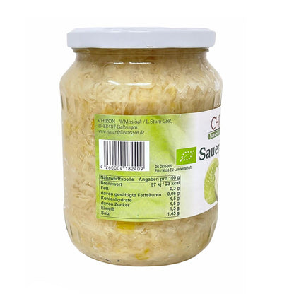 CHIRON Bio Sauerkraut mit Weißwein - Traditioneller Genuss aus kontrolliert biologischem Anbau
