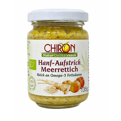 *MHD 19.04.2024* CHIRON Naturdelikatessen Bio Hanf-Aufstrich Meerrettich-Apfel kbA 135 g