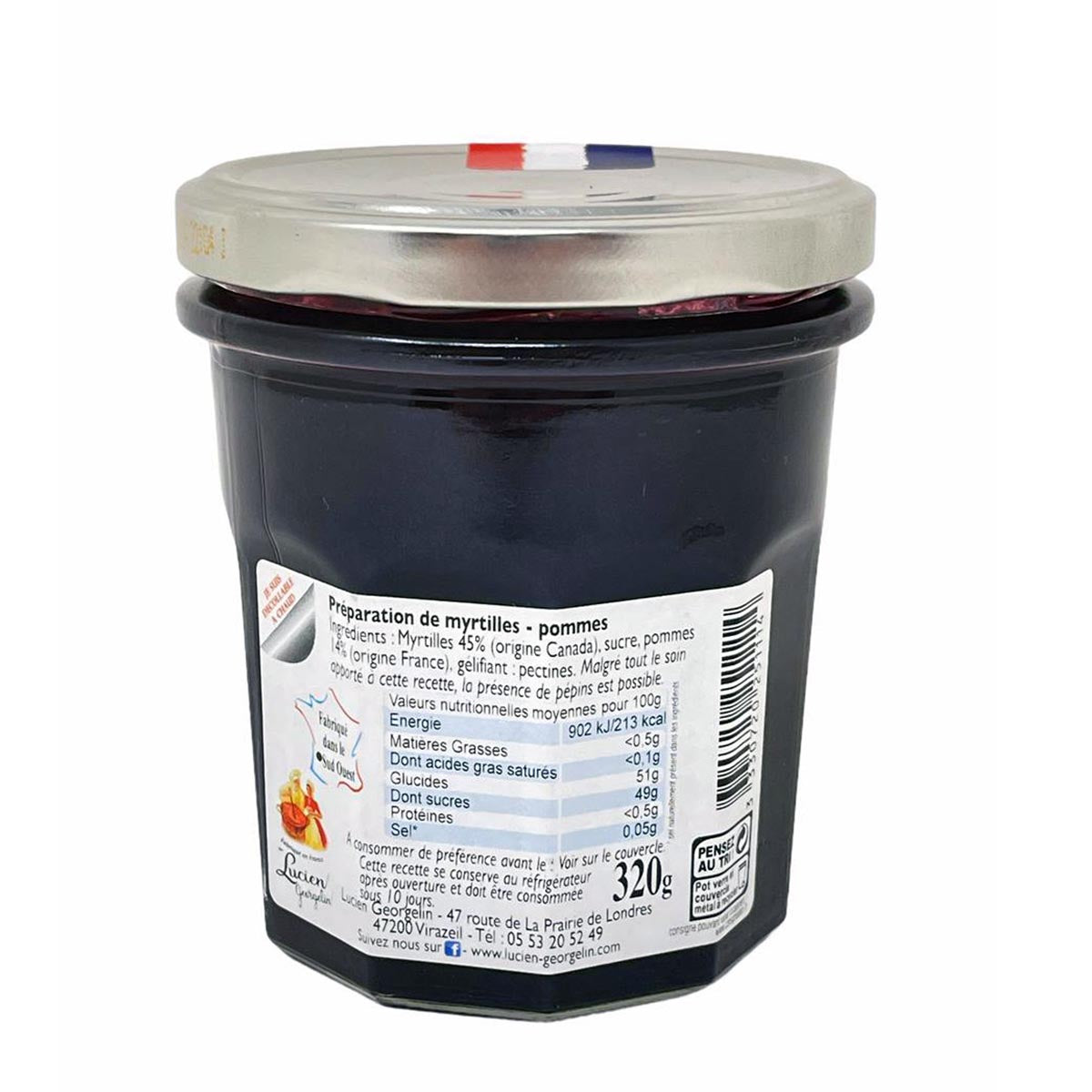 Lucien Georgelin Myrtille, Heidelbeere Blaubeere mit Apfel 320 Gramm