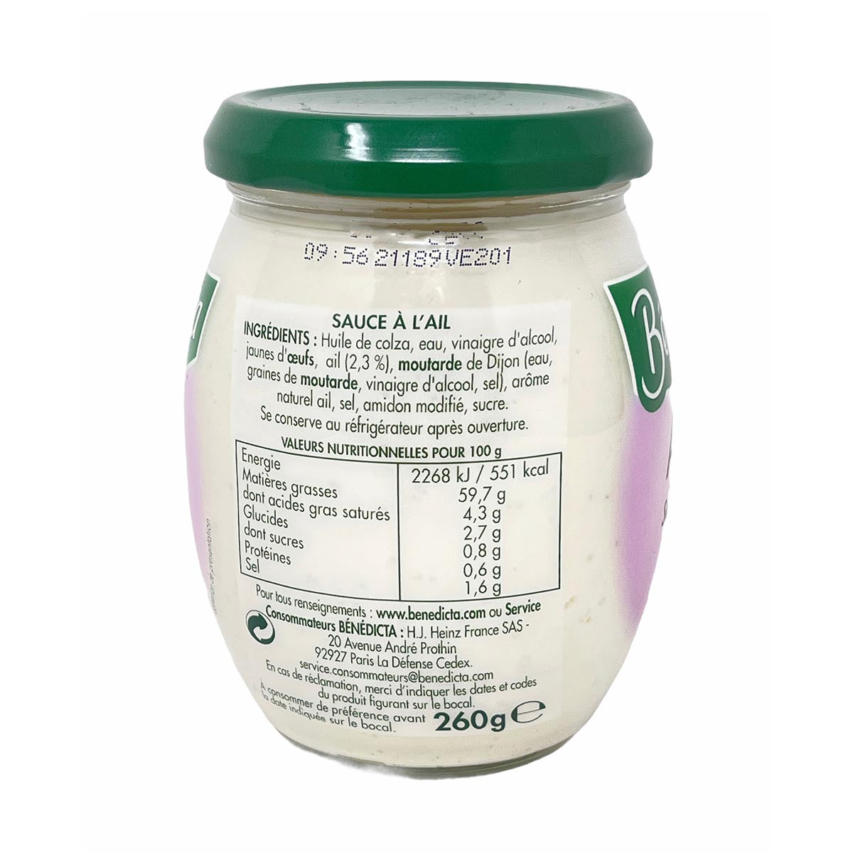 Bénédicta Aïoli Sauce à l'Ail (260g) - Mediterraner Genuss mit Knoblauchmayonnaise