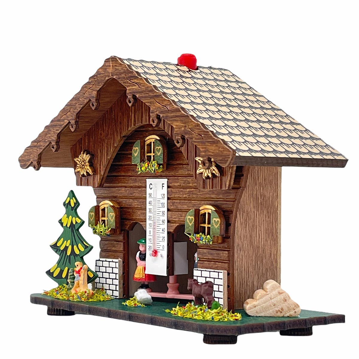 Original Wetterstation Bayern: Holz, Made in Germany, 12 cm, Mit Thermometer