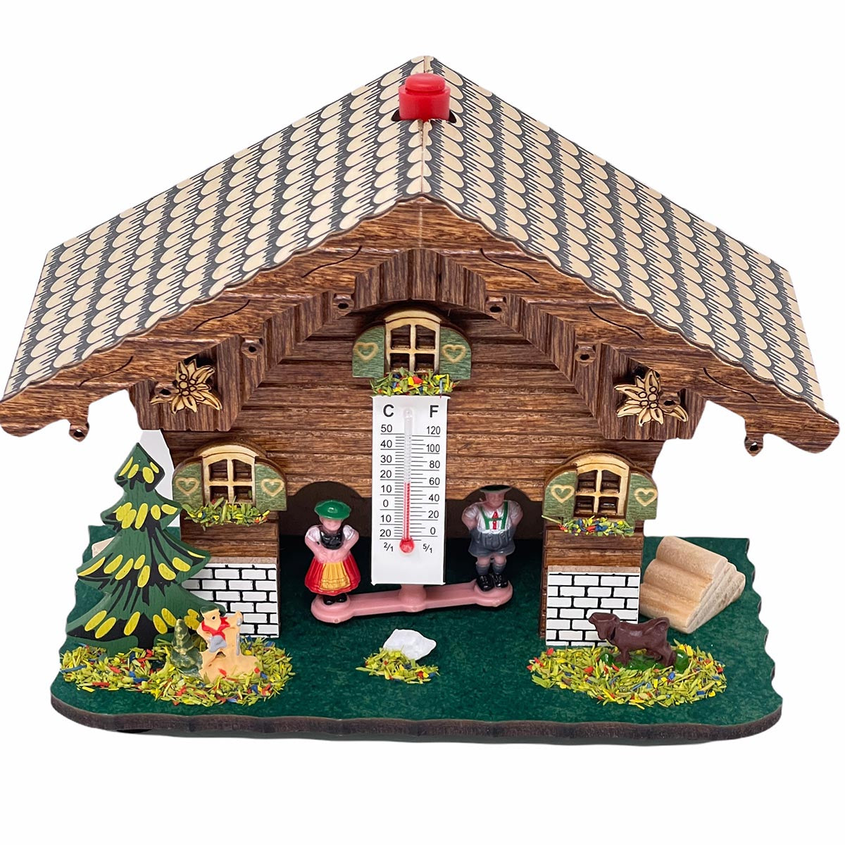 Original Wetterstation Bayern: Holz, Made in Germany, 12 cm, Mit Thermometer