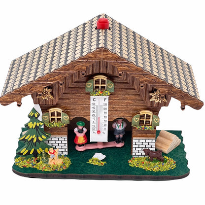 Original Wetterstation Bayern: Holz, Made in Germany, 12 cm, Mit Thermometer