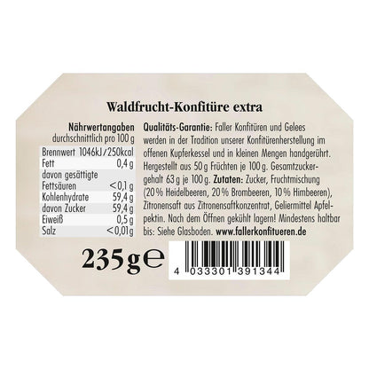 Konfitüre aus dem Schwarzwald Faller Lieblingsmensch-Waldfrucht-Konfitüre extra