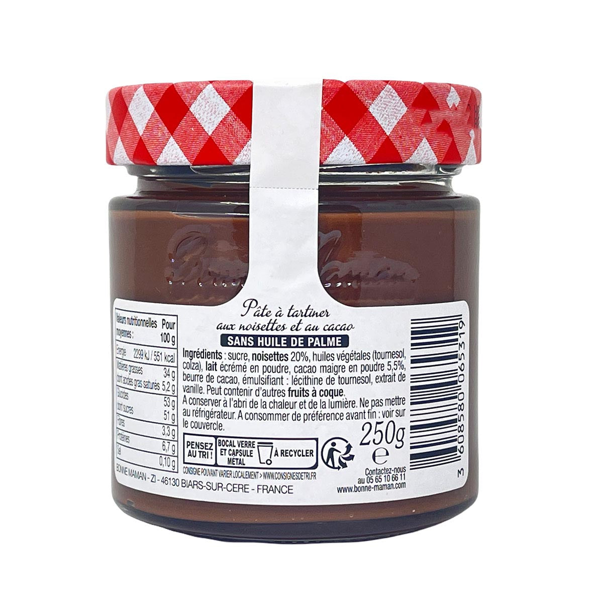 *MHD 01/2024* Bonne Maman Haselnüsse & Kakao Schokoladenaufstrich aus Frankreich 250 Gramm Glas