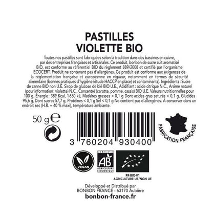 Saint-Ange  - Bio-Pastillen mit Veilchengeschmack aus Frankreich 50g