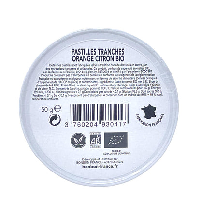 Saint-Ange Bio Orangen-Zitronen Bonbons - Bio-Tranches aus Frankreich, 50g