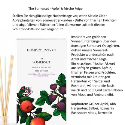 Home County Candle Luxus Raumduft-Diffusor Raumduft verschiedene Duftnoten 100ml aus England