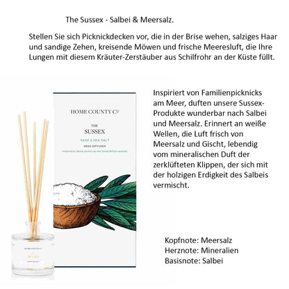 Home County Candle Luxus Raumduft-Diffusor Raumduft verschiedene Duftnoten 100ml aus England