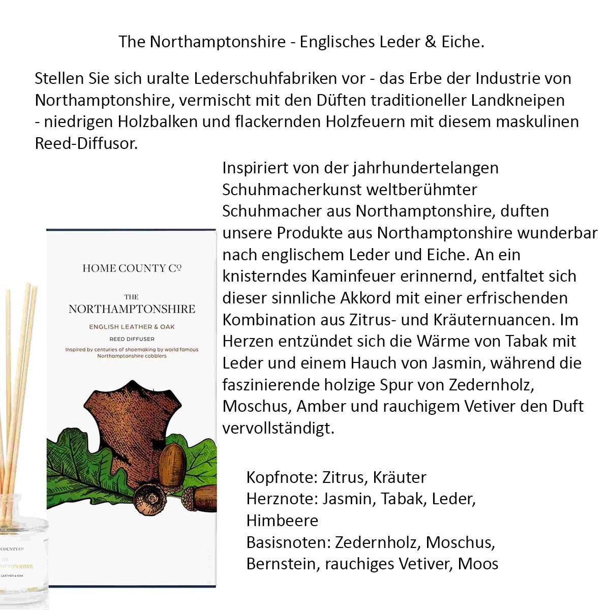 Home County Candle Luxus Raumduft-Diffusor Raumduft verschiedene Duftnoten 100ml aus England