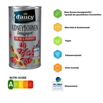 d'aucy Rote Kidneybohnen: Natürliche Frische ohne Salz und Zuckerzusatz