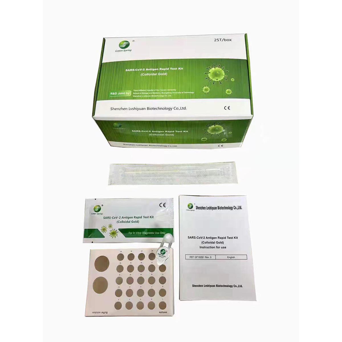 GREEN SPRING Antigen Profi Schnelltest 4 in 1 (Lolly-Test, Nasal, Nase-Rachen, Rachen) 25 Stck.