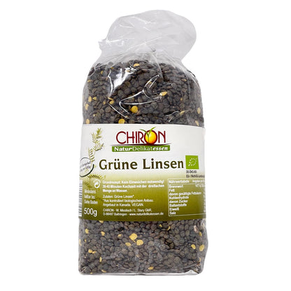 CHIRON Naturdelikatessen Bio Grüne Linsen kbA 500 Gramm