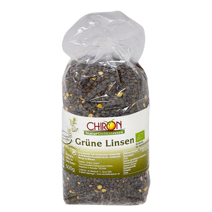 CHIRON Naturdelikatessen Bio Grüne Linsen kbA 500 Gramm