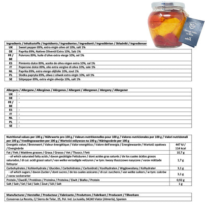 Conservas La Receta: Gebratene Paprika in Olivenöl. Mediterranes Geschmackserlebnis