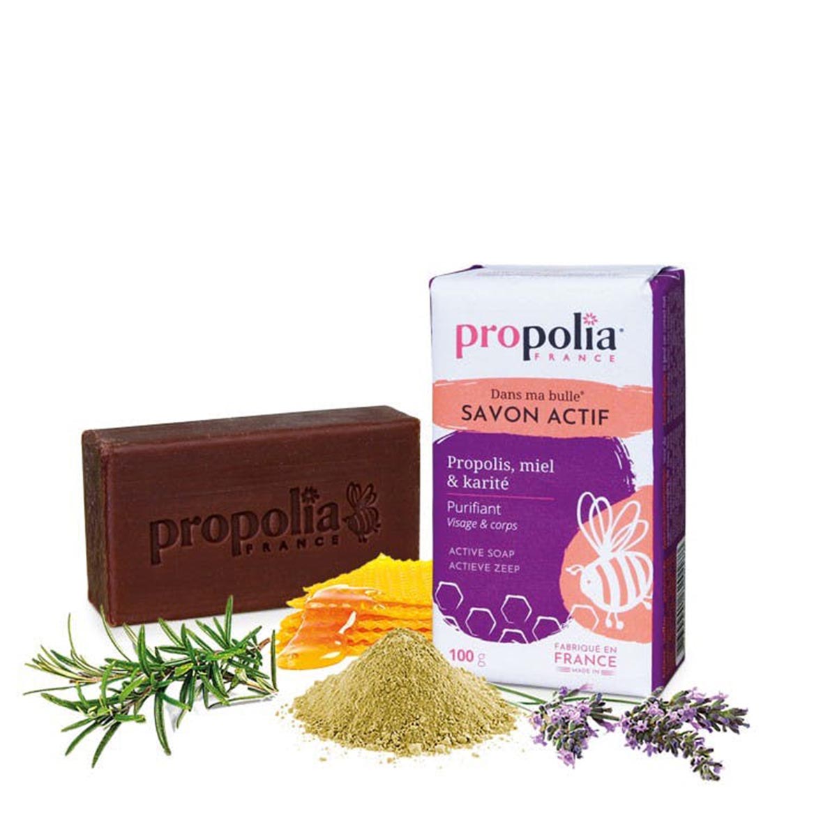 propolia FRANCE Savon actif Propolis, Seife mit Propolis, Honig und Shea Butter