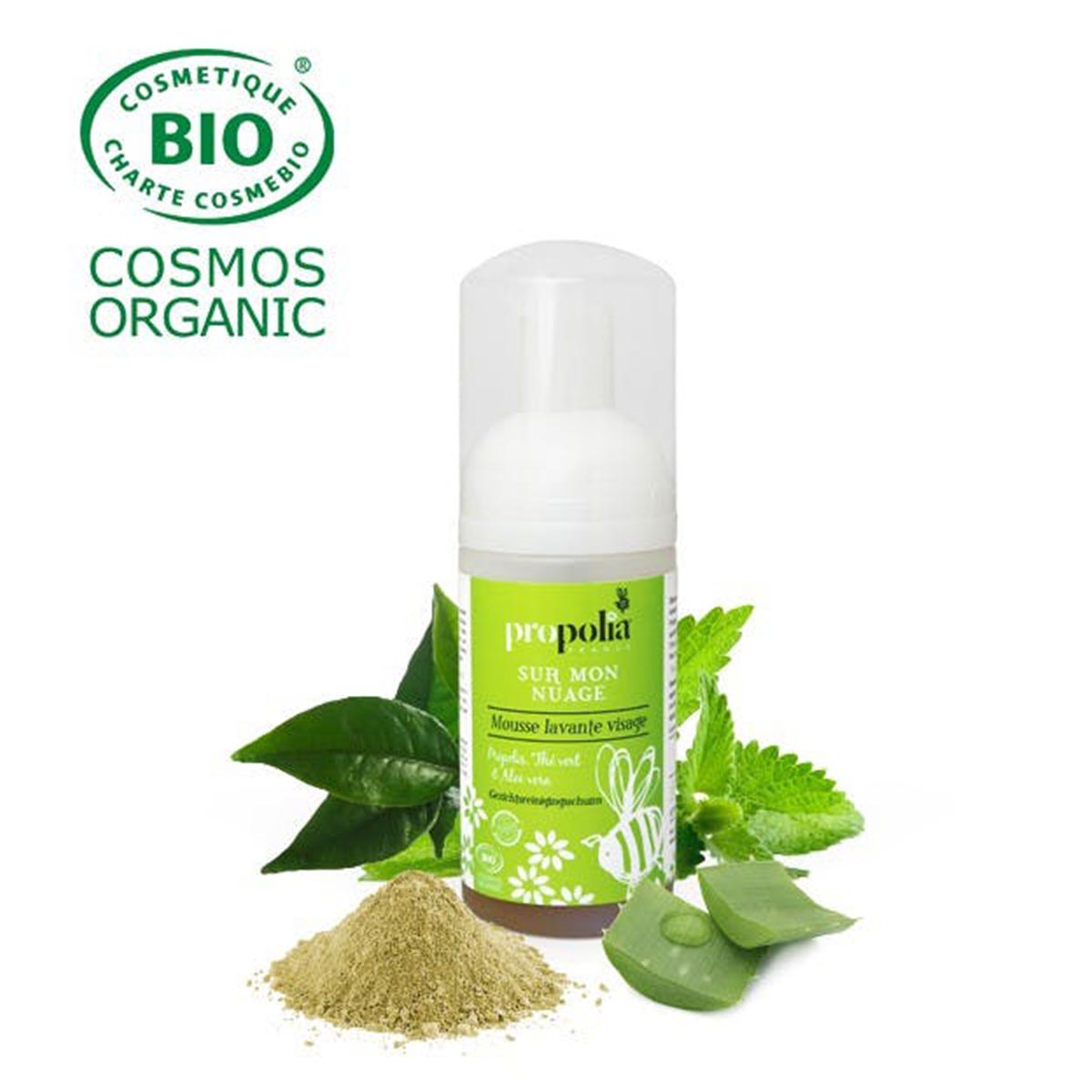 propolia FRANCE Mousse lavante Bio Thé vert, Propolis et Aloe vera - Bio Waschgel mit grünem Tee, Propolis und Aloe Vera