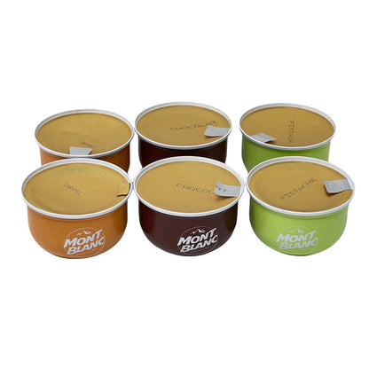 Mont Blanc Crème Dessert Set: Dreifacher Genuss in Schoko, Karamell & Pistazie