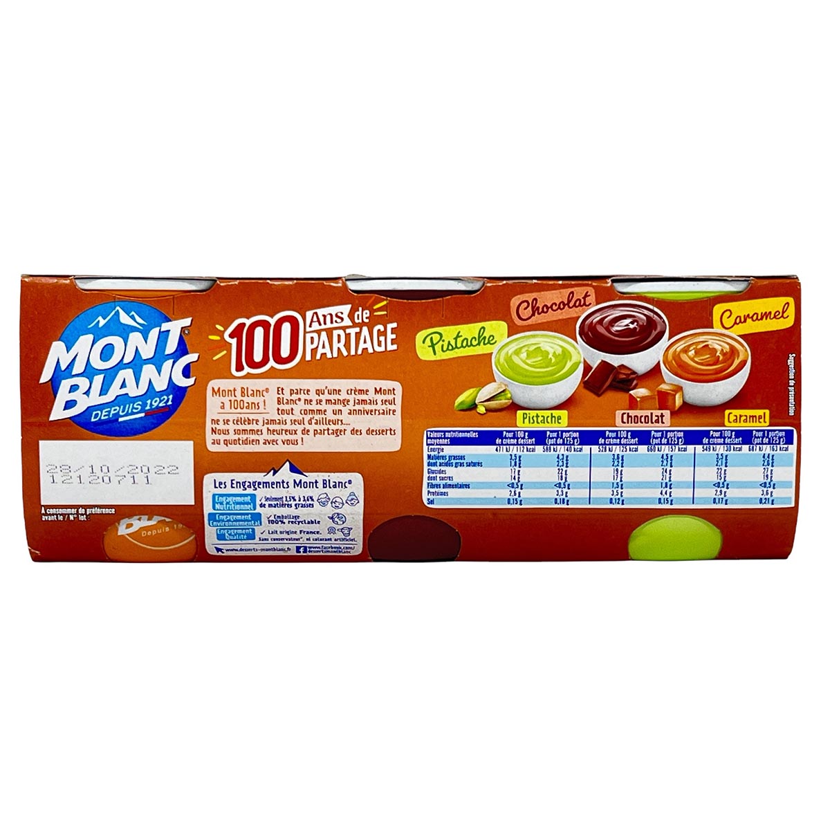 Mont Blanc Crème Dessert Set: Dreifacher Genuss in Schoko, Karamell & Pistazie