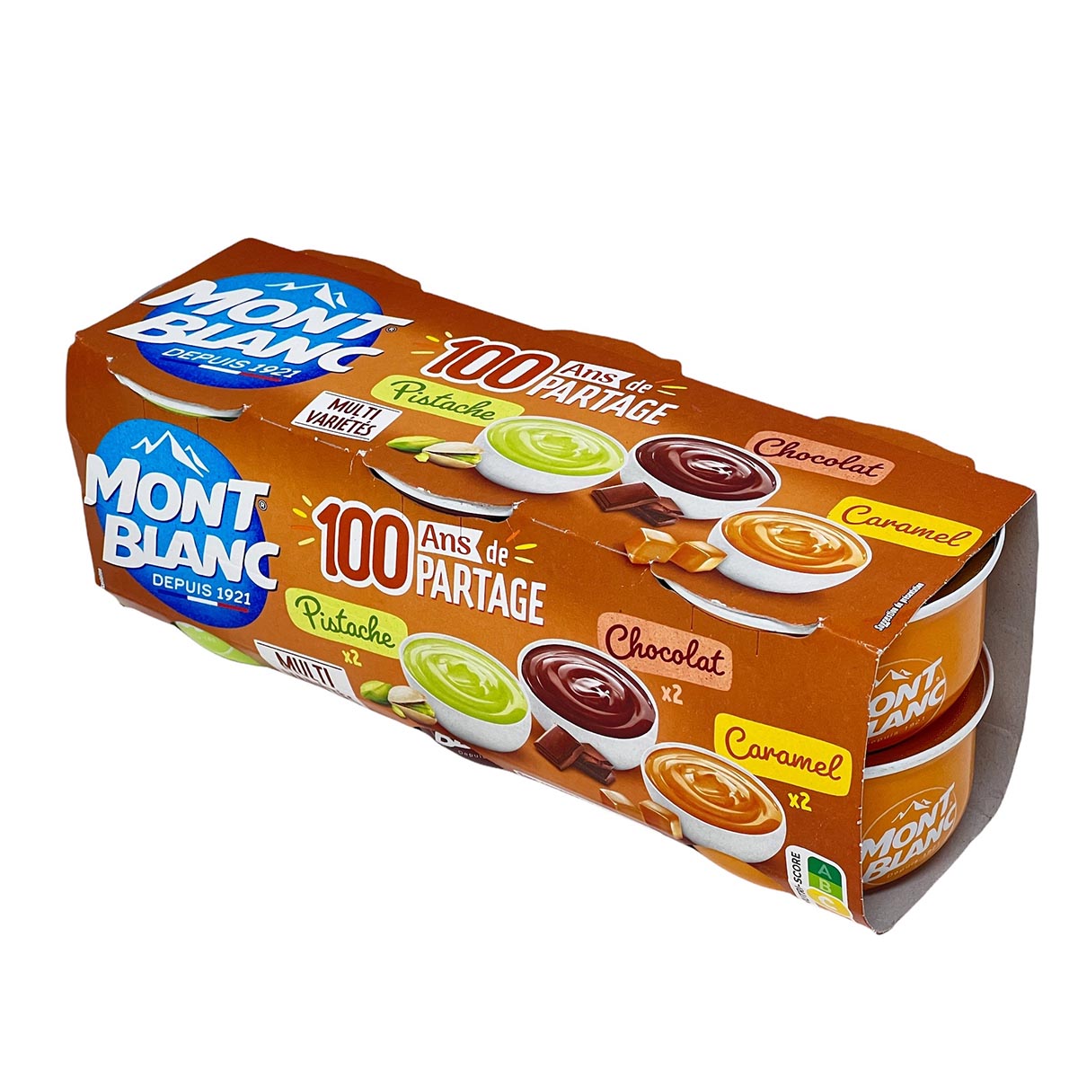 Mont Blanc Crème Dessert Set: Dreifacher Genuss in Schoko, Karamell & Pistazie