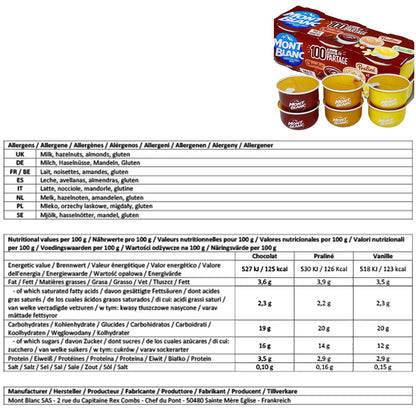 Mont Blanc Dessert-Set: Vanille, Schokolade & Praliné - 6x 125g jetzt kaufen!