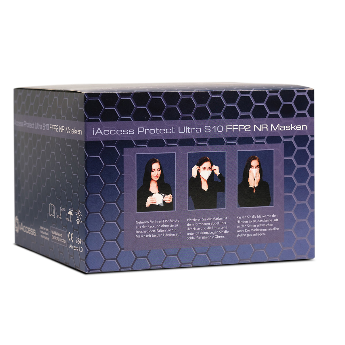 iAccess Protect Ultra S10 FFP2 NR Atemschutzmaske weiß 50 Stck. Made in Germany