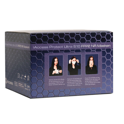 iAccess Protect Ultra S10 FFP2 NR Atemschutzmaske weiß 50 Stck. Made in Germany