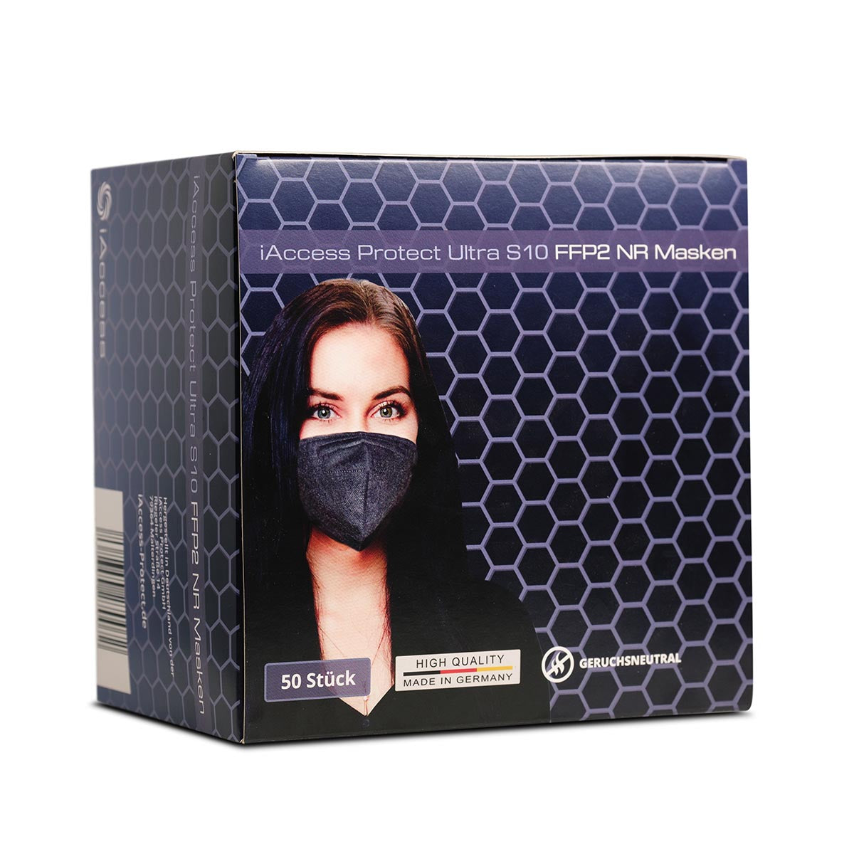 iAccess Protect Ultra S10 FFP2 NR Atemschutzmaske schwarz 50 Stck. Made in Germany