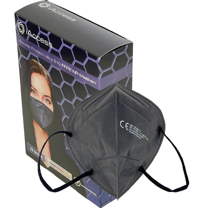 iAccess Protect Ultra S10 FFP2 NR Atemschutzmaske schwarz 10 Stck. Made in Germany