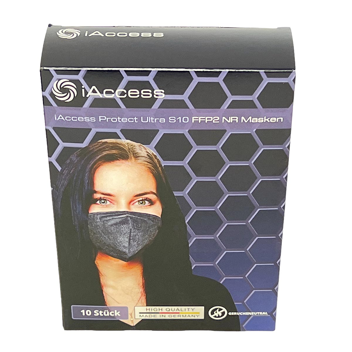 iAccess Protect Ultra S10 FFP2 NR Atemschutzmaske schwarz 10 Stck. Made in Germany