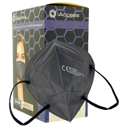 iAccess Protect Ultra S10 FFP2 NR Atemschutzmaske schwarz 20 Stck. Made in Germany