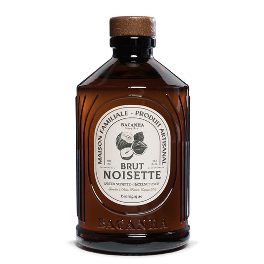 Bacanha Sirop Brut de Noisette Bio 400 ml - Bio Haselnuss Sirup mit Bio Rohrzucker