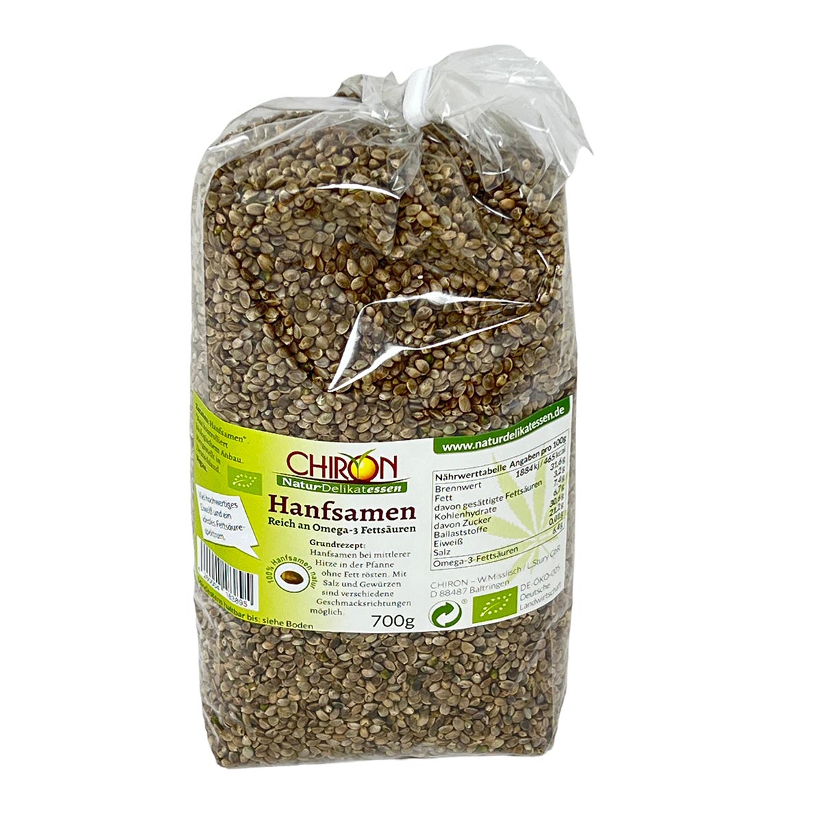 CHIRON Naturdelikatessen Bio Hanfsamen kbA 700 Gramm