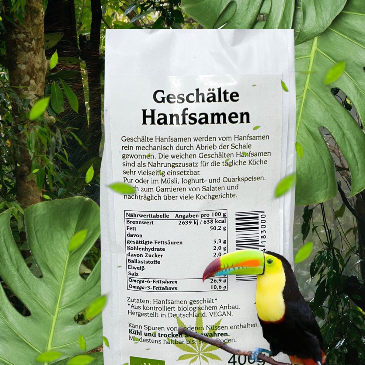 CHIRON Naturdelikatessen Bio geschälte Hanfsamen kbA 400 Gramm