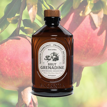 Bacanha Sirop Brut de Grenadine Bio 400 ml - Bio Grenadine Sirup mit Bio Rohrzucker