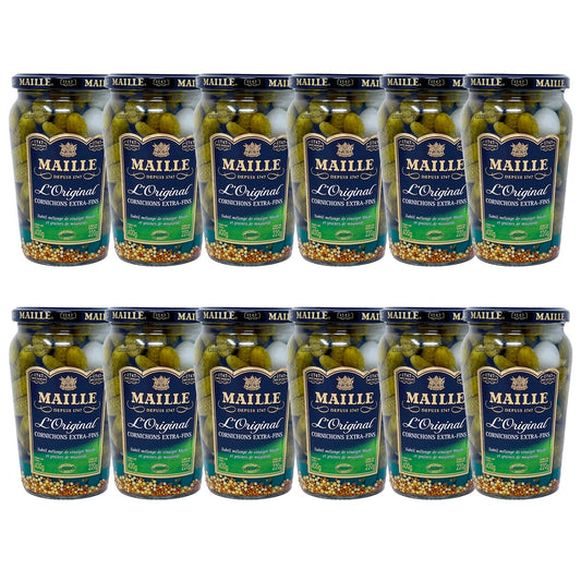 Maille Mini Gurken Cornichons Extra fein 12er Tray  12 x 400 Gr. Original