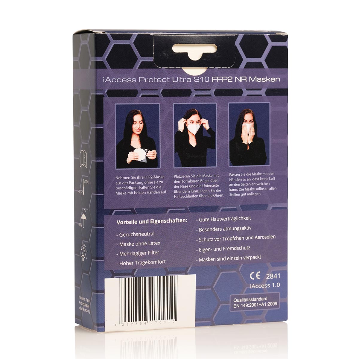 iAccess Protect Ultra S10 FFP2 Maske weiß Made in Germany geruchsneutral