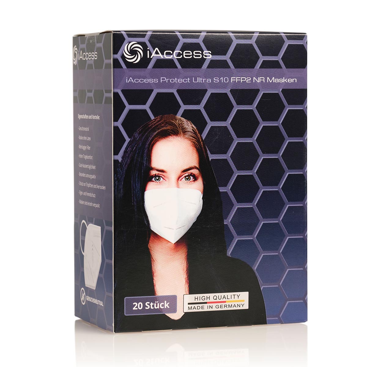 iAccess Protect Ultra S10 FFP2 Maske weiß Made in Germany geruchsneutral