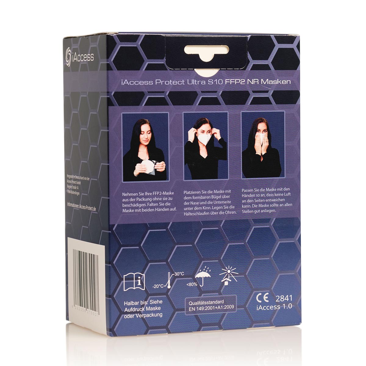 iAccess Protect Ultra S10 FFP2 Maske weiß Made in Germany geruchsneutral