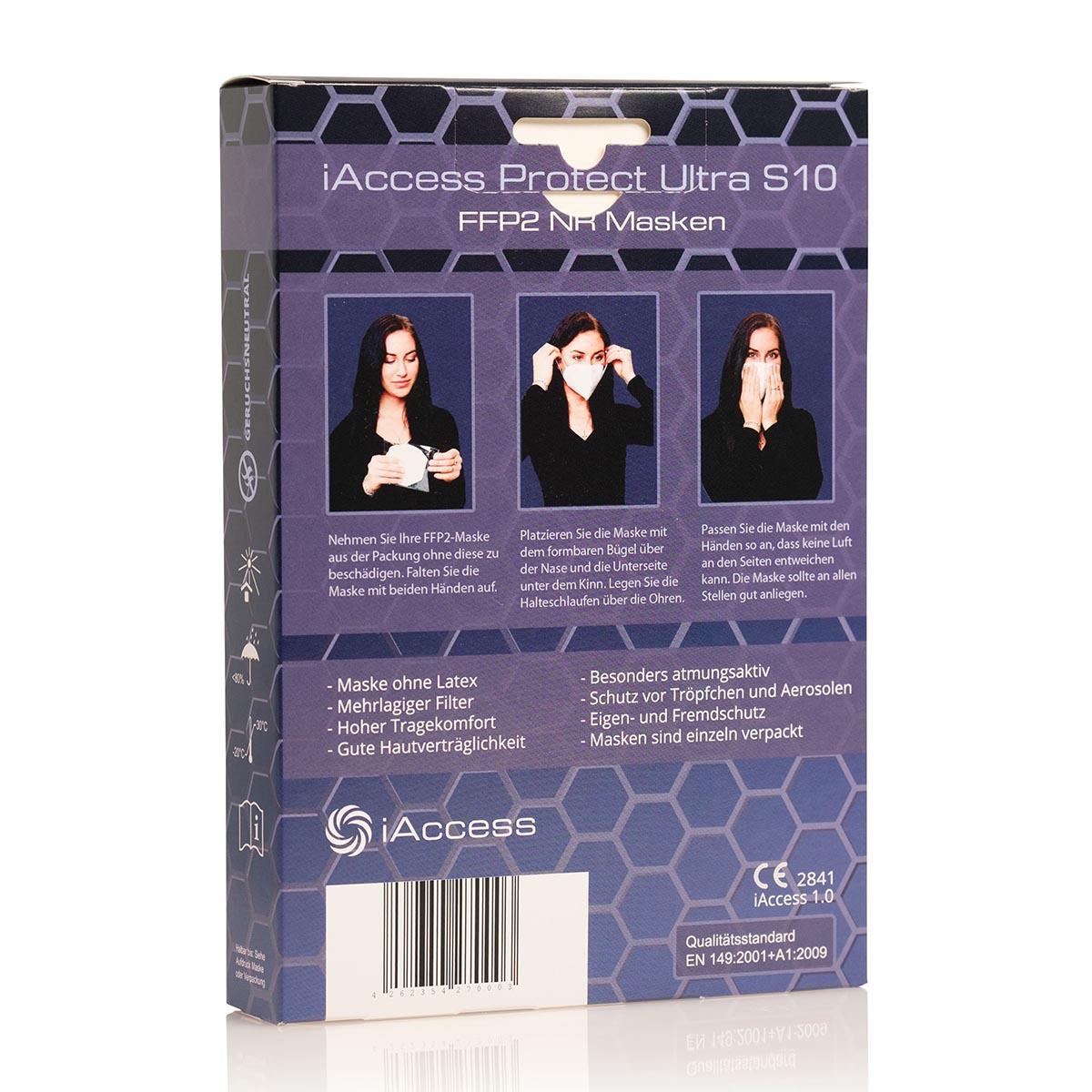 iAccess Protect Ultra S10 FFP2 Maske weiß Made in Germany geruchsneutral