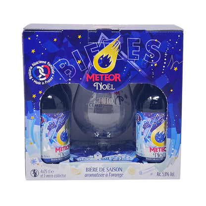 Meteor Noël Weihnachtsbier mit Orangengeschmack 4x 25cl mit Sammlerglas