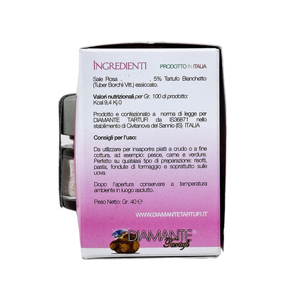 DIAMANTE TARTUFI Tartufo Rosa - Truffled Pink Salt - 100g - Luxus Salz mit weißem Trüffel