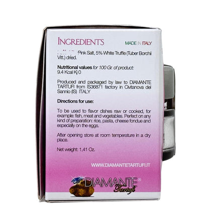 DIAMANTE TARTUFI Tartufo Rosa - Truffled Pink Salt - 100g - Luxus Salz mit weißem Trüffel