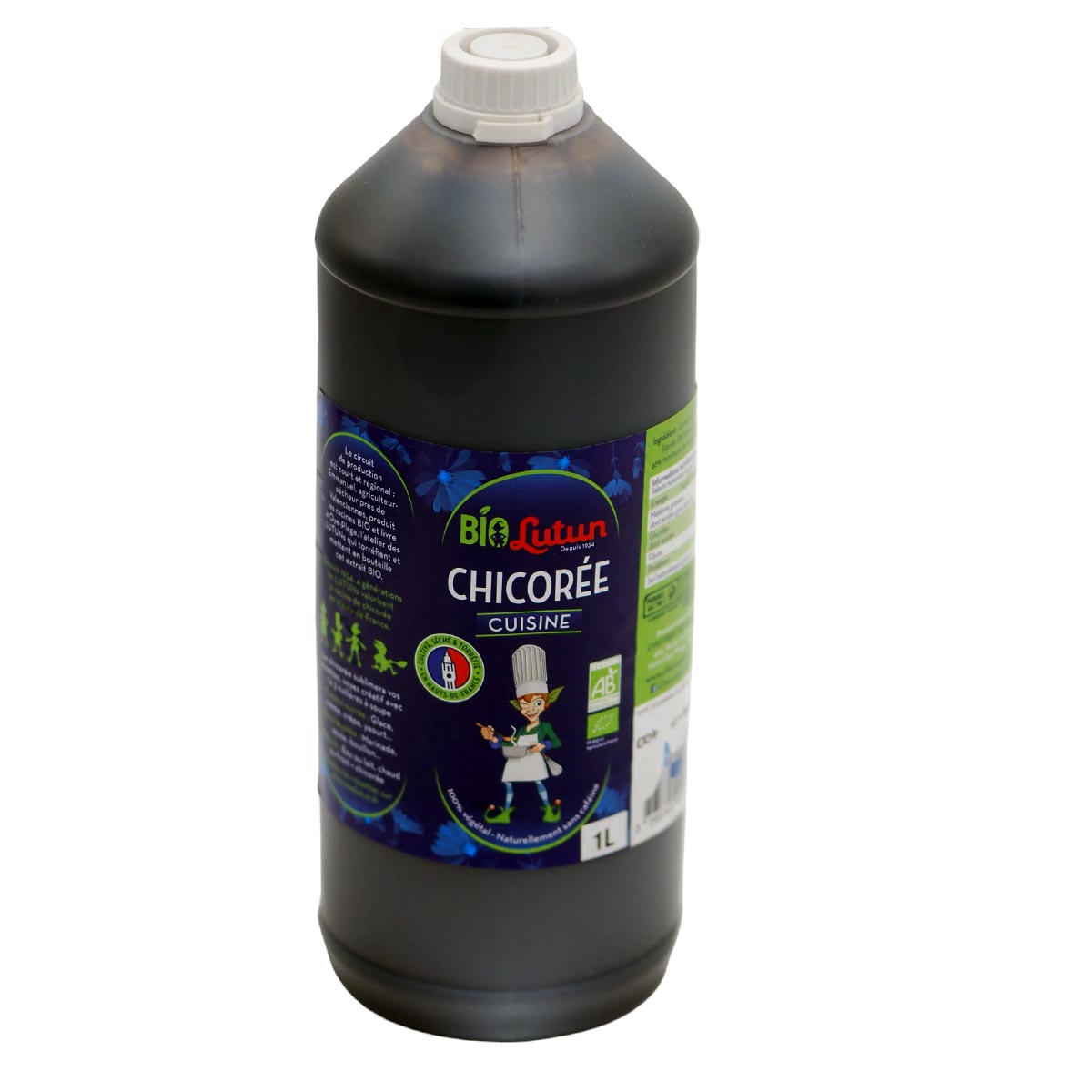 LUTUN BIO Chicorée Cuisine - Flüssiges BIO Zichorien Konzentrat 1 Liter