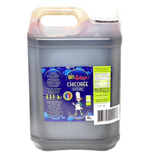 LUTUN BIO Chicorée Cuisine - Flüssiges BIO Zichorien Konzentrat 5 Liter zum süßen + herzhaften Kochen