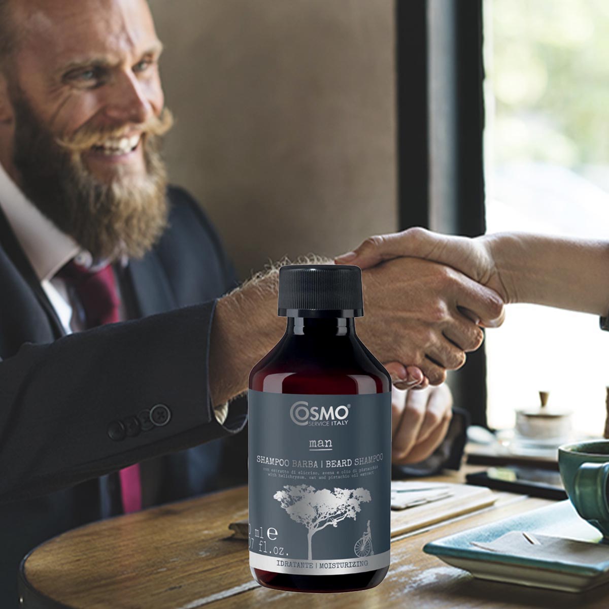 COSMO ORGANIC MAN Bart Spülung Conditioner Balsam für den Bart aus Italien 150 ml