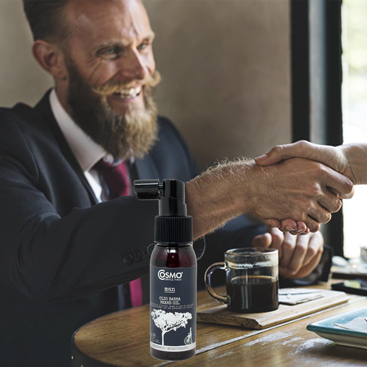 COSMO ORGANIC MAN Bartöl schnell einziehendes Öl zur Bart Pflege aus Italien