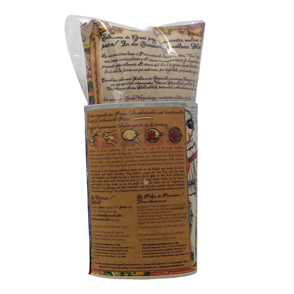 Casarecci di Calabria Pizza Kit "Pizza bella Italia" zum Selbstbacken 30cm Pizza