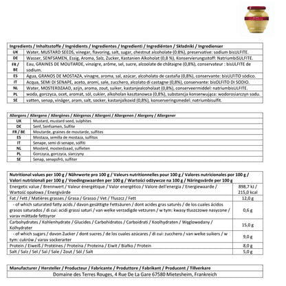 Domaine des Terres Rouges Moutarde à la Châtaigne: Herbstlicher Genuss aus dem Elsass